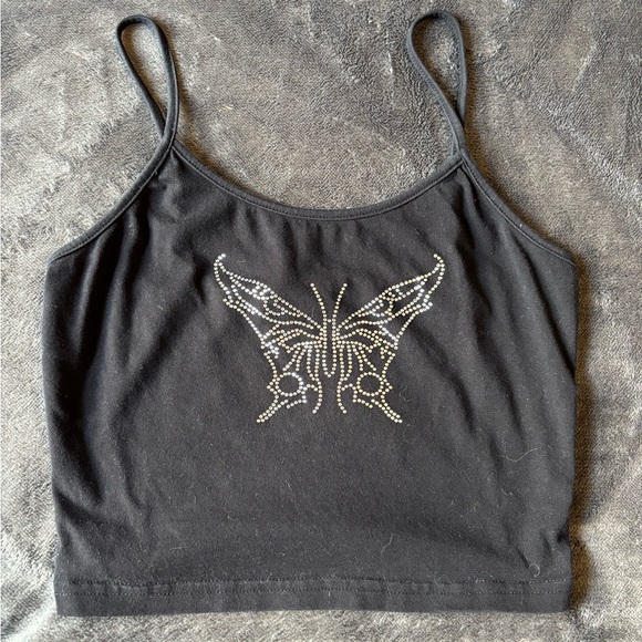 SHEIN Gray Graphic Crop Camisole - Picture 1 of 3